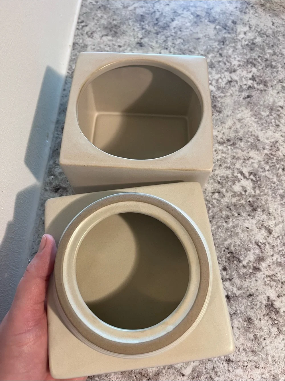 Threshold Studio McGee Ceramic Stoneware Cube Square Storage Canister